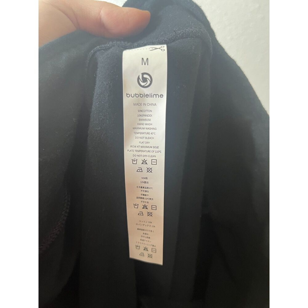 Bubblelime 90% Cotton Women’s Black Yoga Pants, Bootcut Leggings Size M - Picture 3 of 5